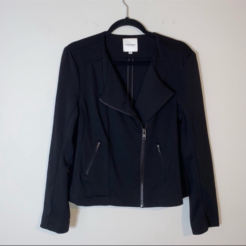 NWT Catherine Malandrino Black Runway Style Asymmetrical Blazer Jacket Sz S - Picture 4 of 8